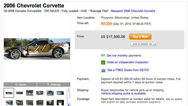 Illustration for article titled Someone Spent Loads Of Money Making This Corvette Ugly, Then Crashed It